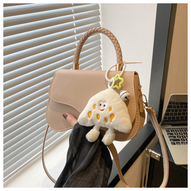 Design Portable Magnetic Snap Textured One-shoulder Bag