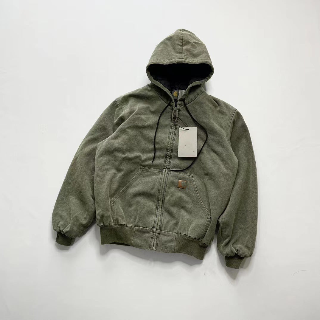 Washed Old Hooded Couple Coat