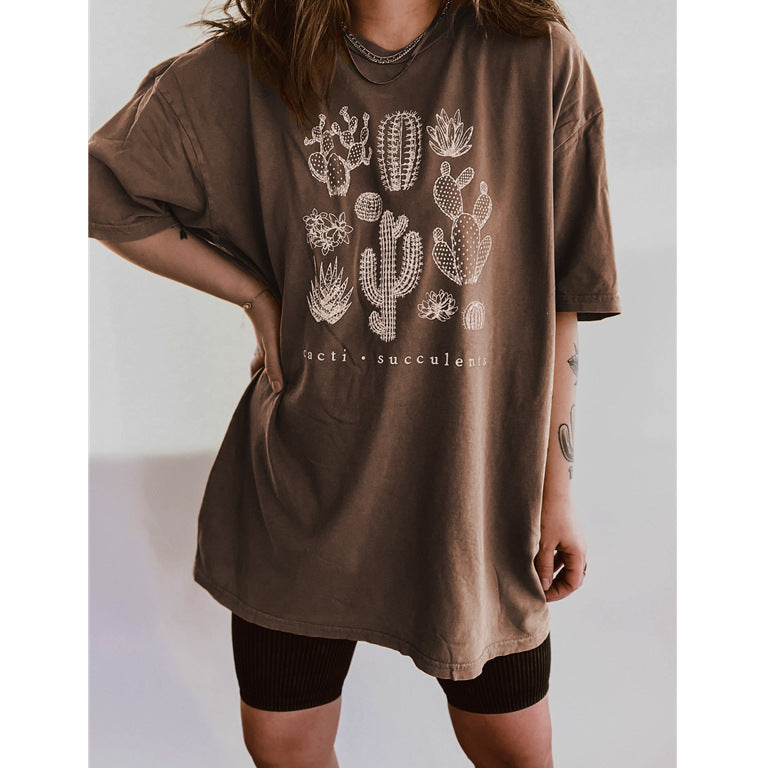 Women's Cactus Print Short Sleeve