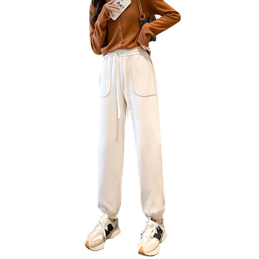 Thickened Plush One-piece High Waist Pants