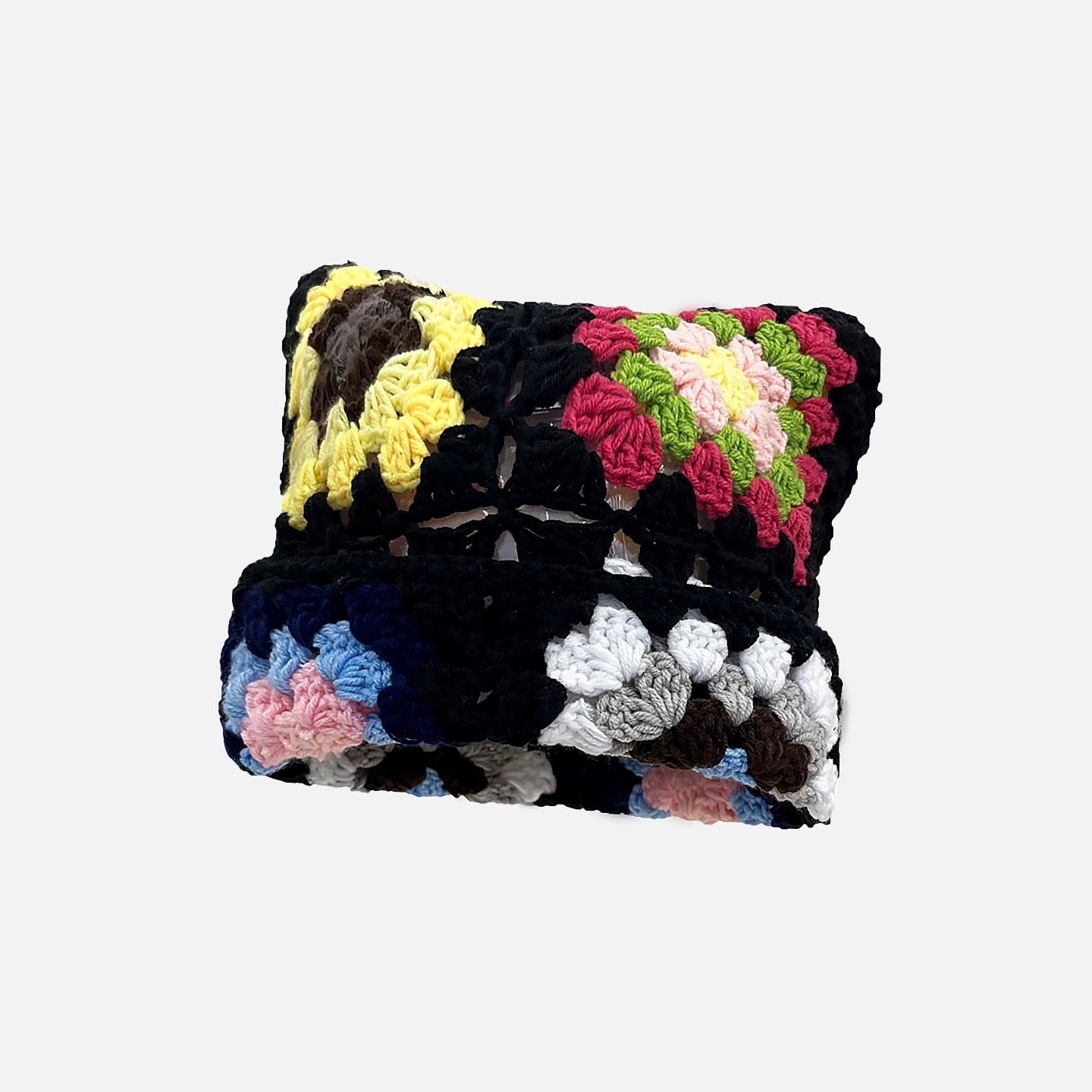 New Cat Ear Mosaic Knitted Hat Children