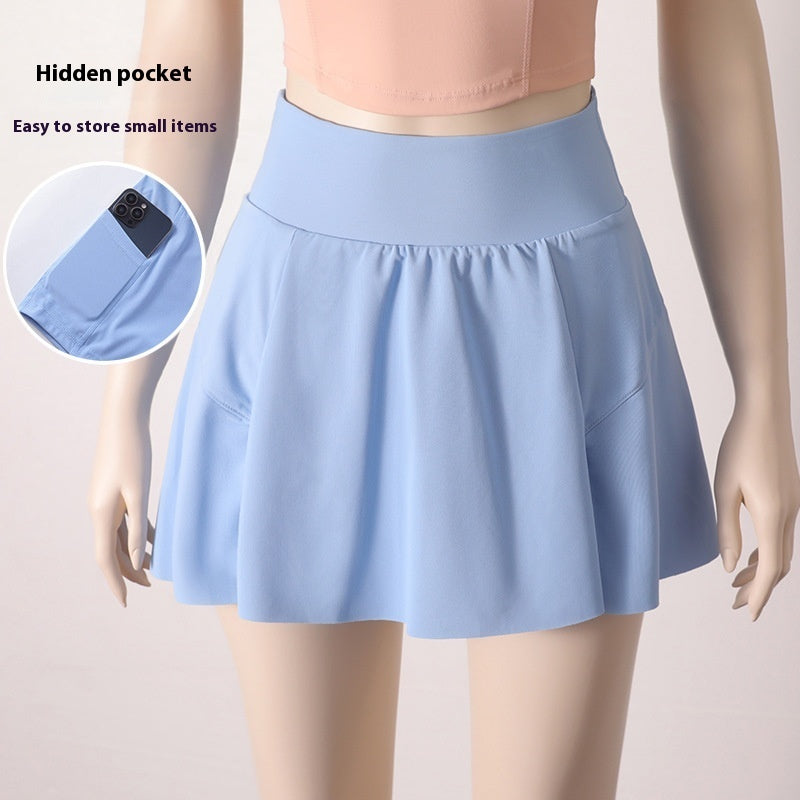 Sports Short Skirt Women's High Waist Fake Two-piece Running Fitness Skirt