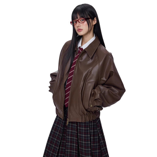 New Functional Relaxed-fit Versatile Brown Lapel Jacket