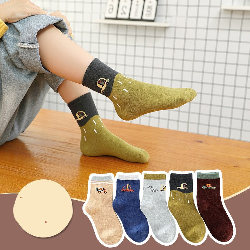 Children's Socks Combed Cotton Students Boneless Middle Tube