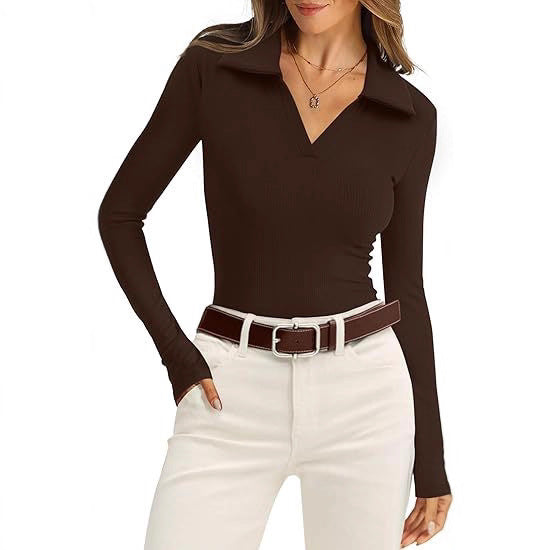 V-neck Rib Knit Sweater Slim Fit Fallwinter Top