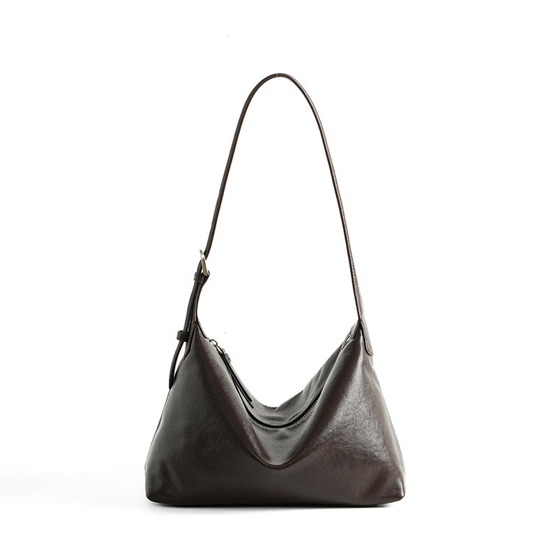 Retro First-Layer Vegetable-Tanned Leather Casual Shoulder Underarm Bag