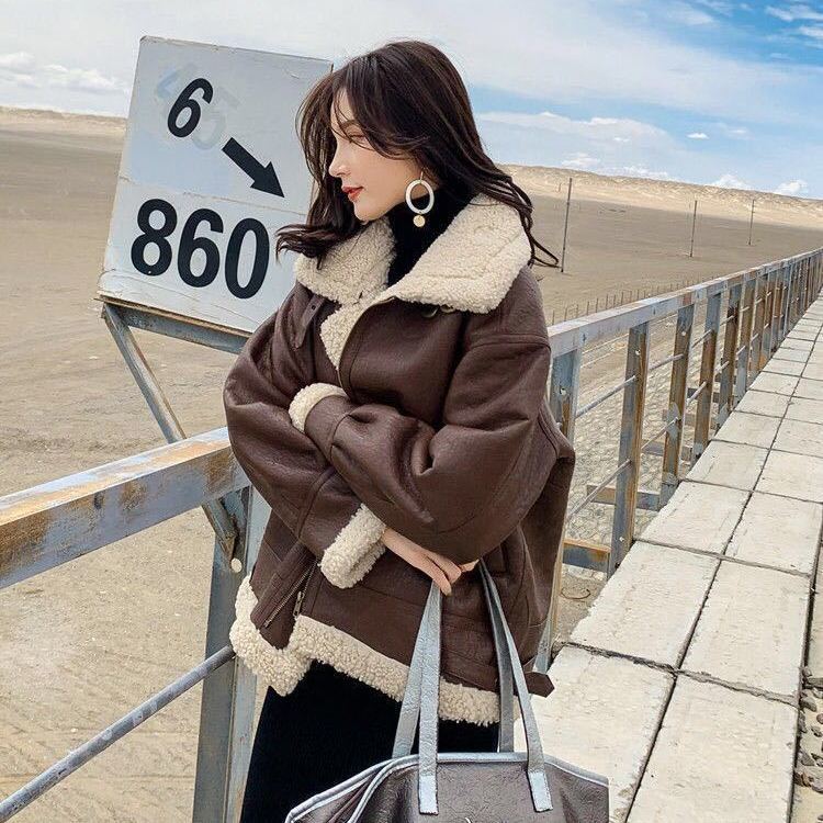 Women's Fur All-in-one Lamb Fur Coat
