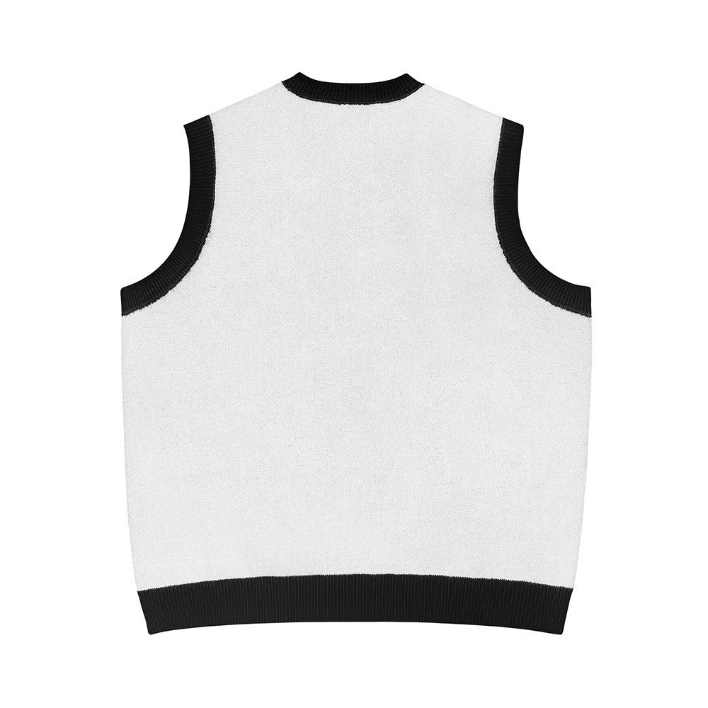Jacquard Strikket Sweatervest med V-hals