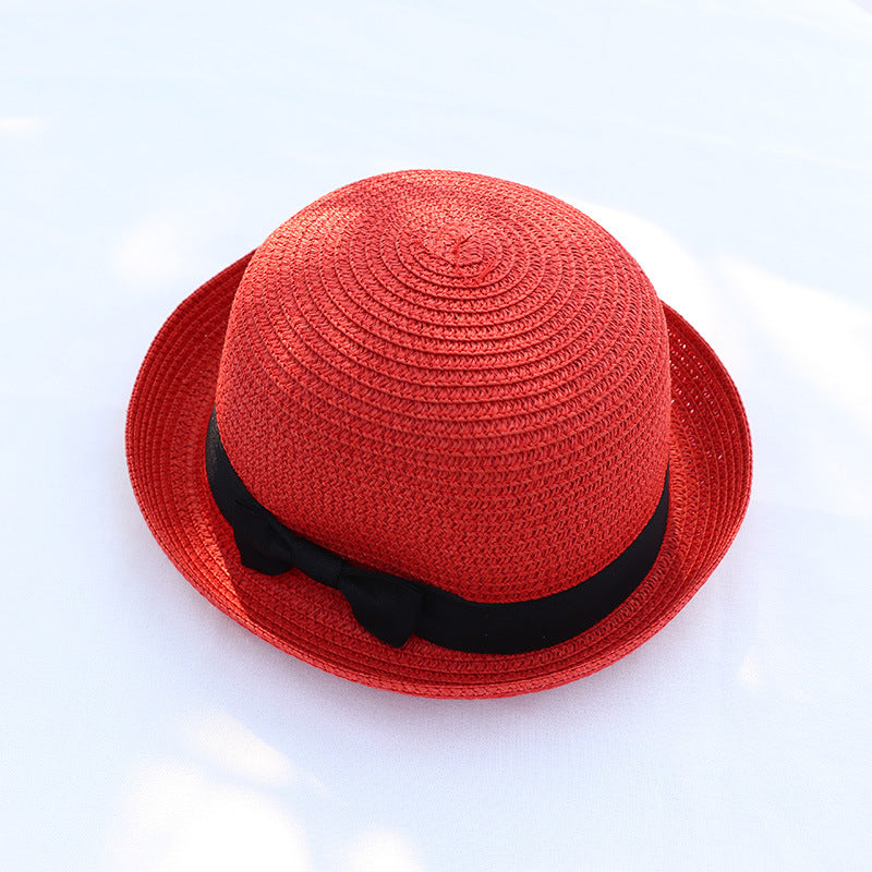 Women's New European And American Woven Bow Straw Hat