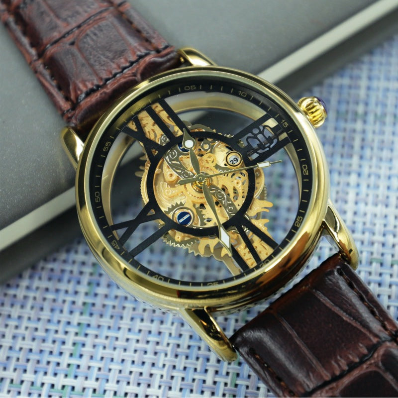 New Hollowed-out See-through Industrial-mechanical-style Sports Watch For Men