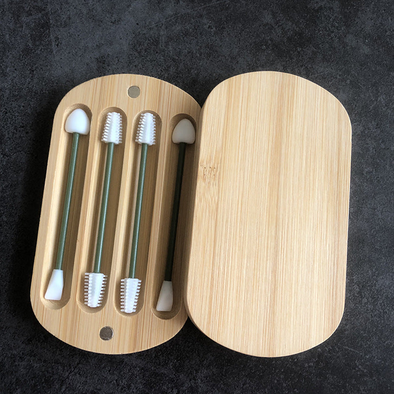 4-pack Biodegradab Bamboo Cotton Buds Reusable Ear Swab