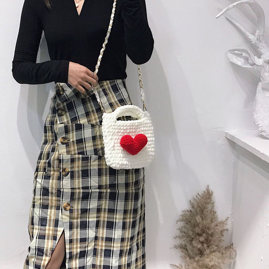 New Plush Hand-woven Small Fragrance Handbag