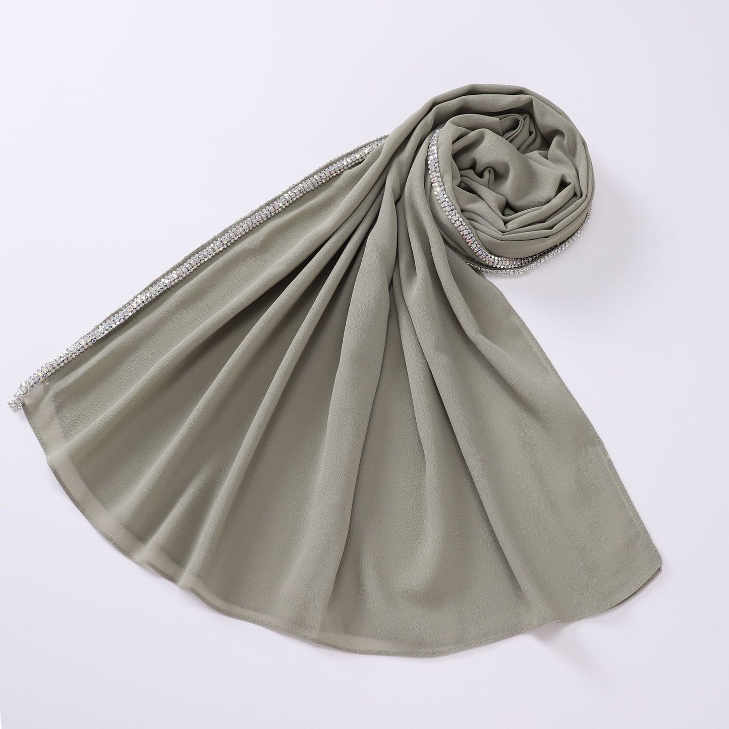 Bright Diamond Long-edged Malaysian Scarf Chiffon Scarf