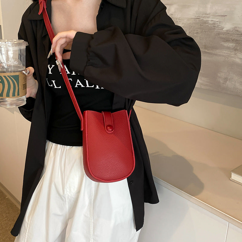 Lightweight Soft Leather Mobile Phone Shoulder Messenger Bag
