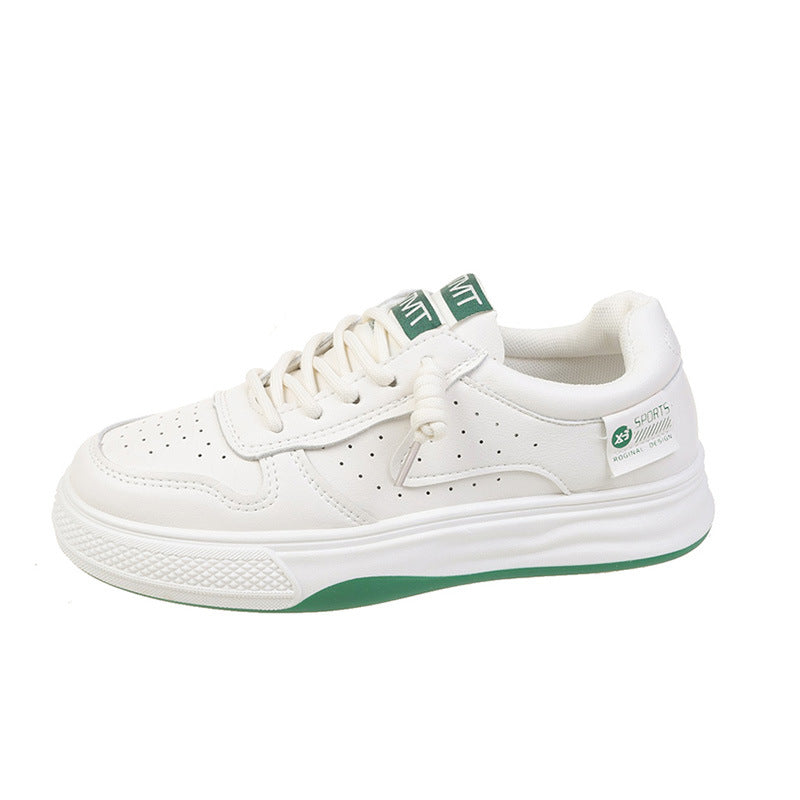 Spring And Autumn Flat Platform White All-matching Casual Sports White Shoes Board Shoes