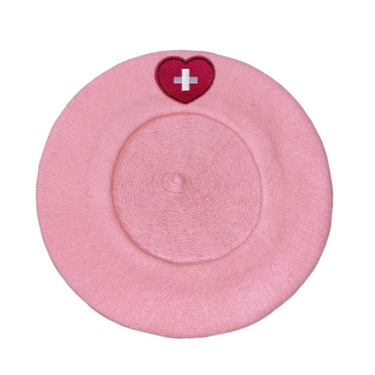 Love Cross Embroidery Beret Soft Girl