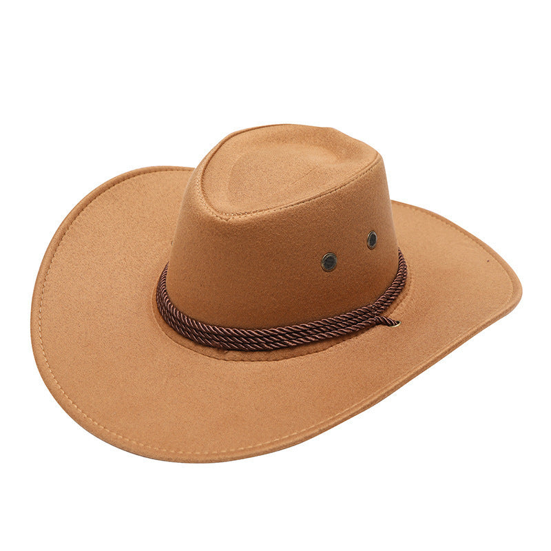 Western Denim Male Hat Double-sided Suede Sun Hat Female Horse Riding Hat