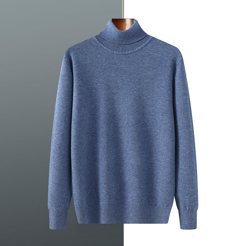 Men's New Solid Color Sweater Fashion Casual Half Turtleneck
