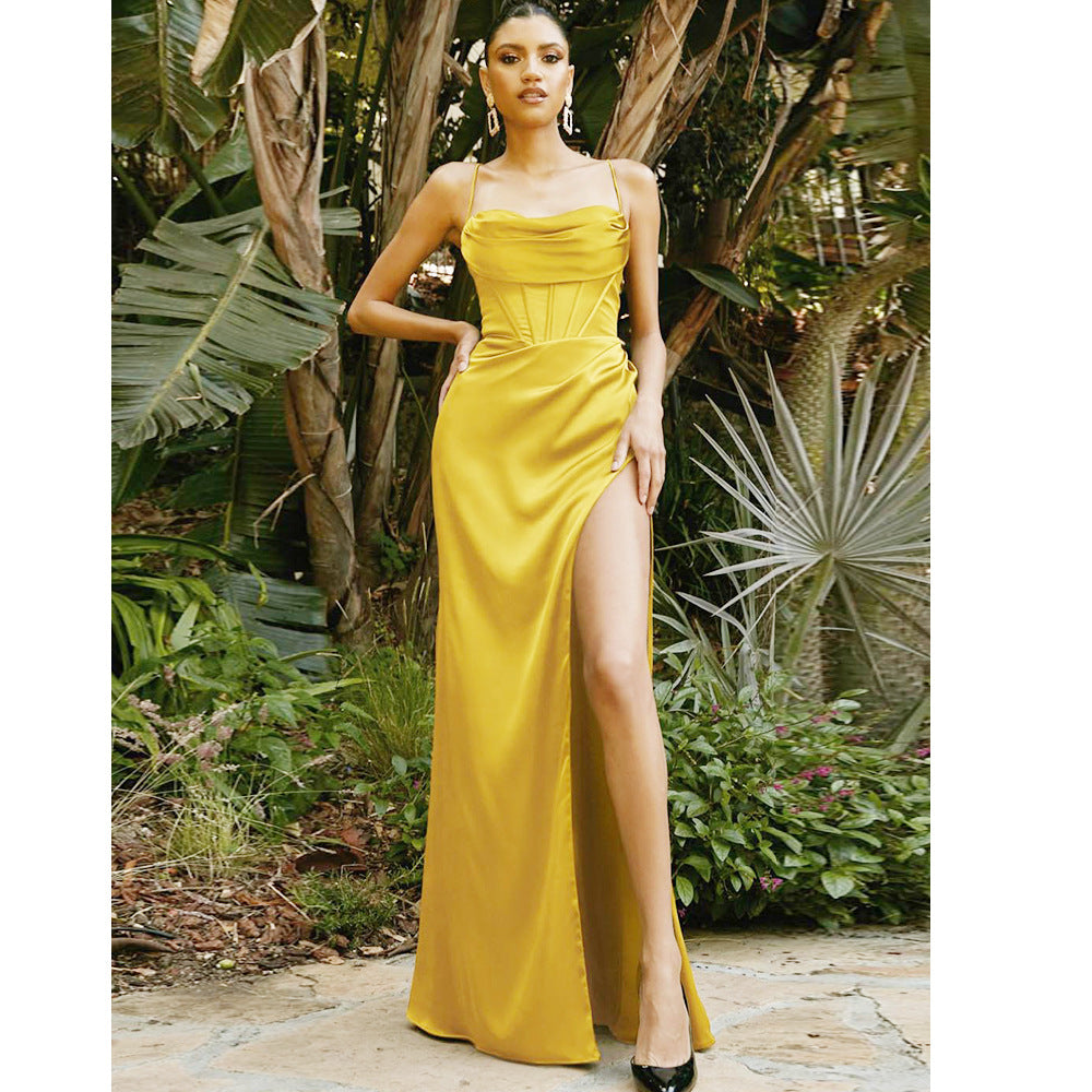 European And American-style High-waisted Side-slit Design