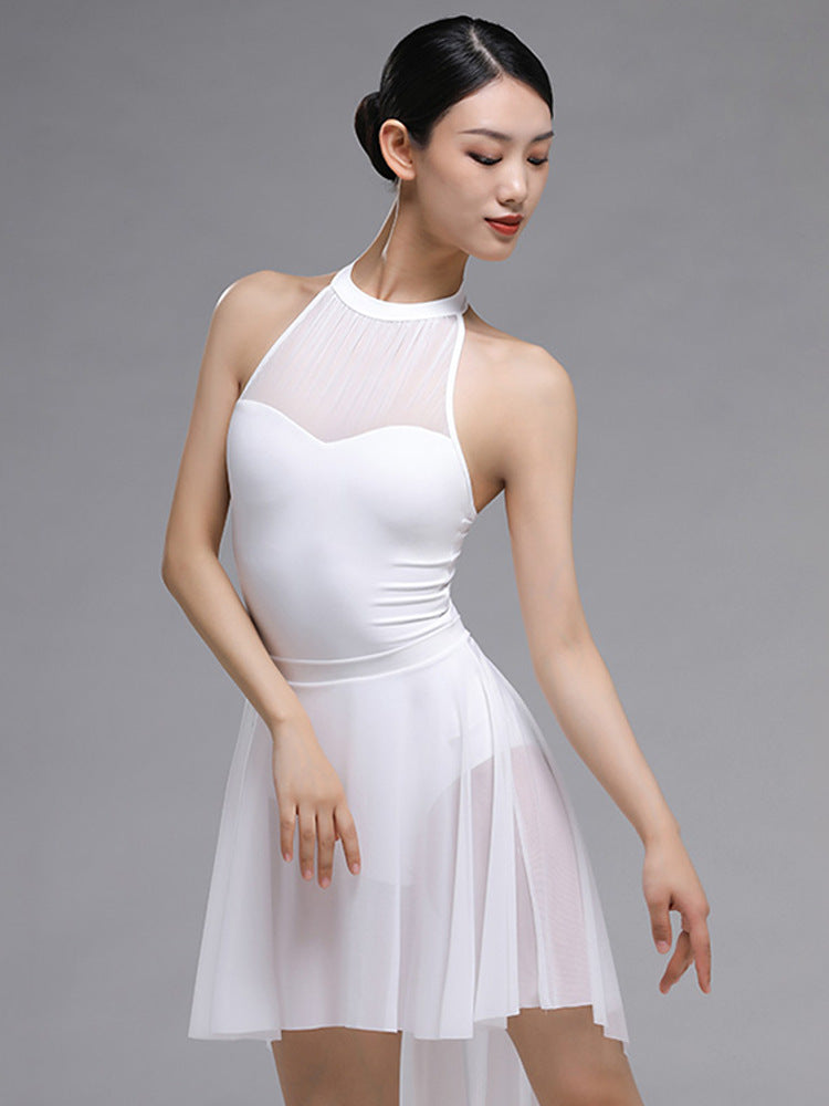 Sleeveless Halter Art Exam Exercise Clothing Mesh Stitching Gym Outfit