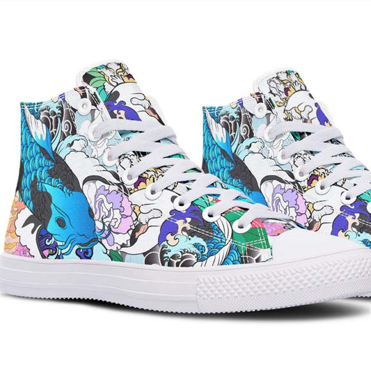 Printed Couple High-top Canvas Shoes
