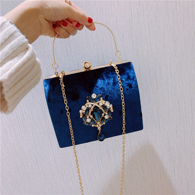 Women's Velvet Retro Small Square Bag