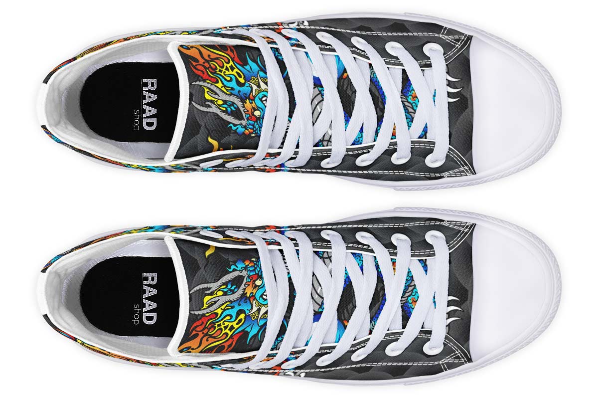 Men's And Women's Fashion Color Printing High-top Canvas Shoes