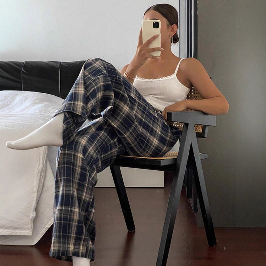 High Waist Straight Wide Leg Casual Homewear Pants