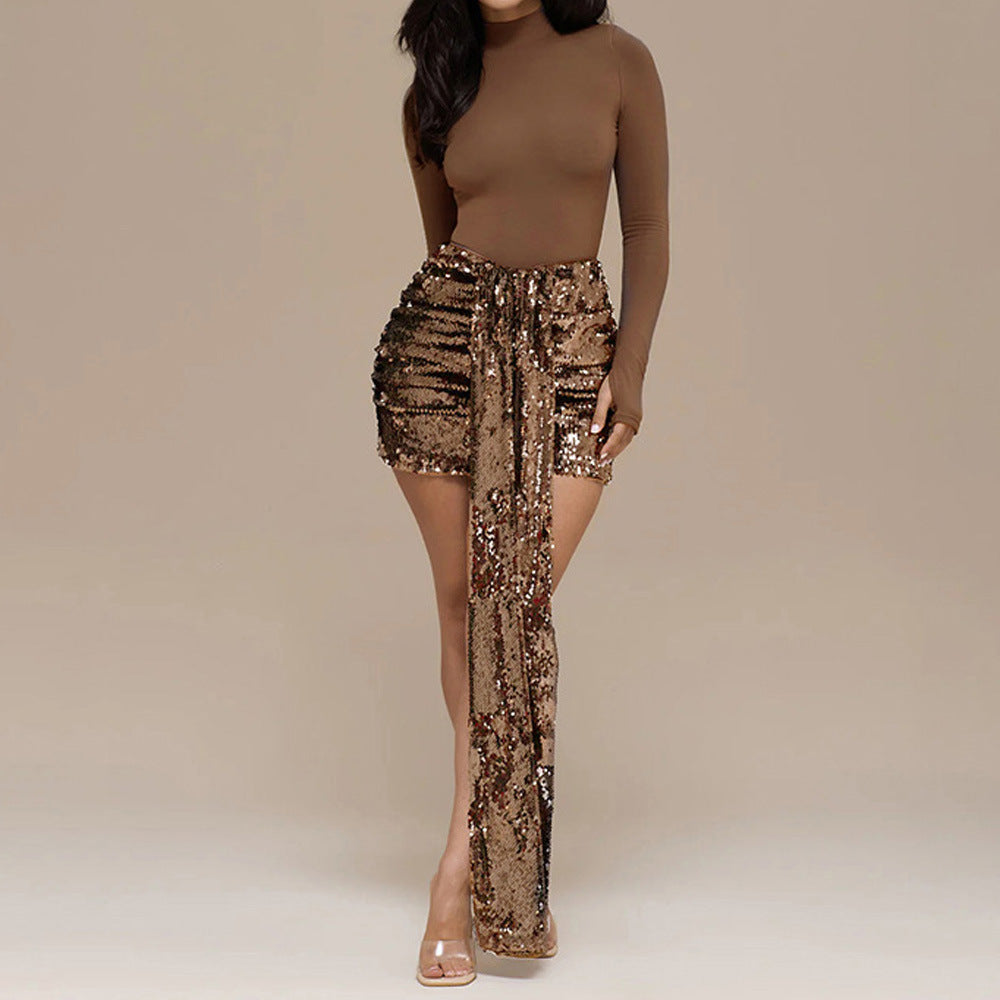 Womens Spliced Mini Casual Set With Skirt