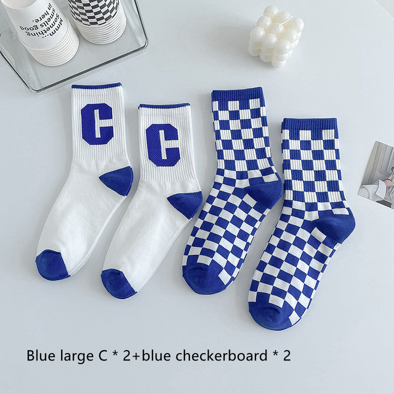 Green Socks Children's Middle Tube Socks Autumn And Winter Pure Cotton