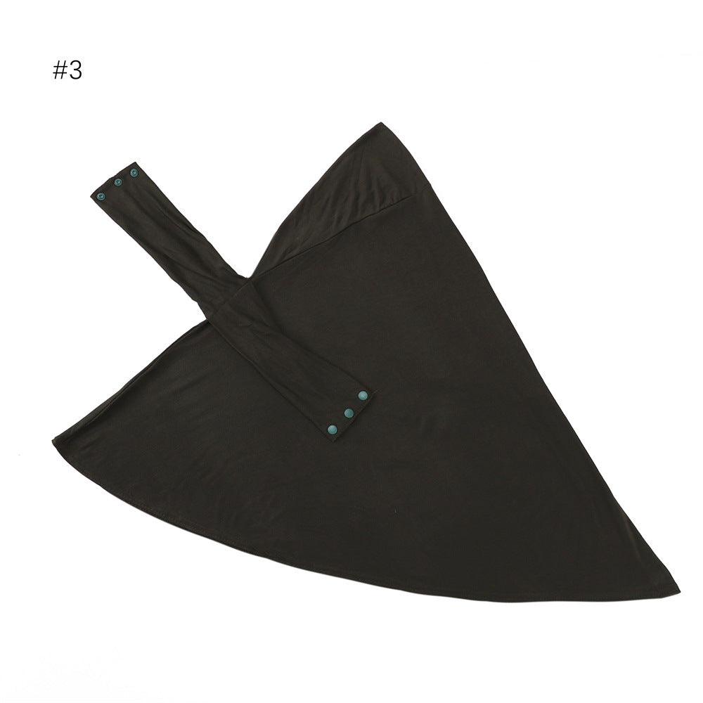 High Elastic Multi-color Modal Breathable Strap Button Cap Solid Color Scarf