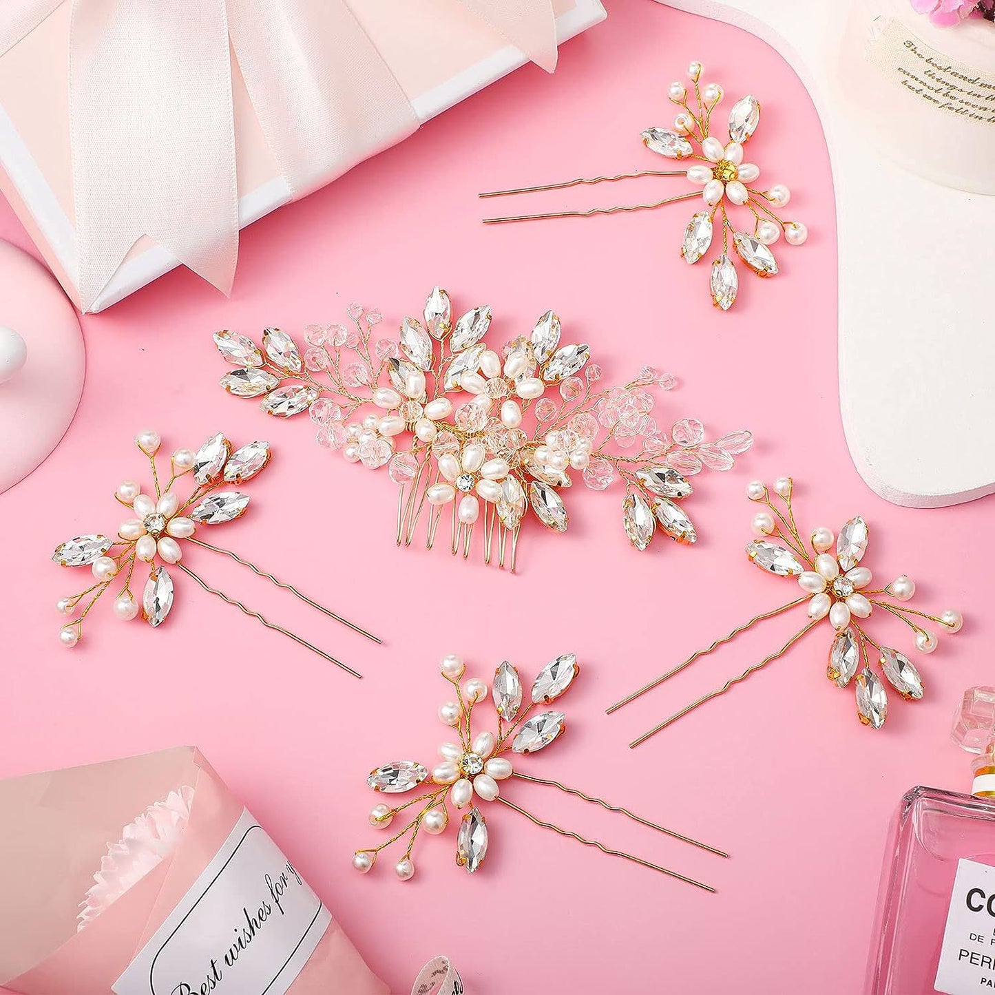 Bridal Wedding Handmade Pearl Crystal Hair Comb