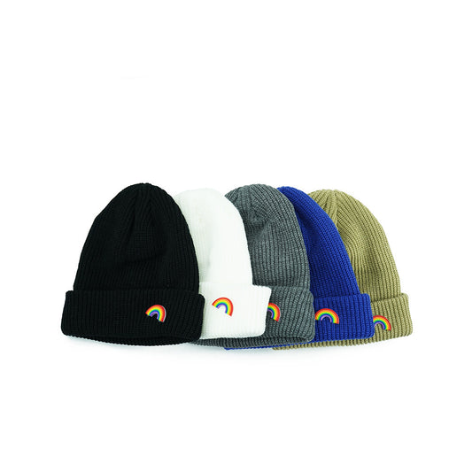 Men's And Women's Fashion Rainbow Elastic Warm Hat