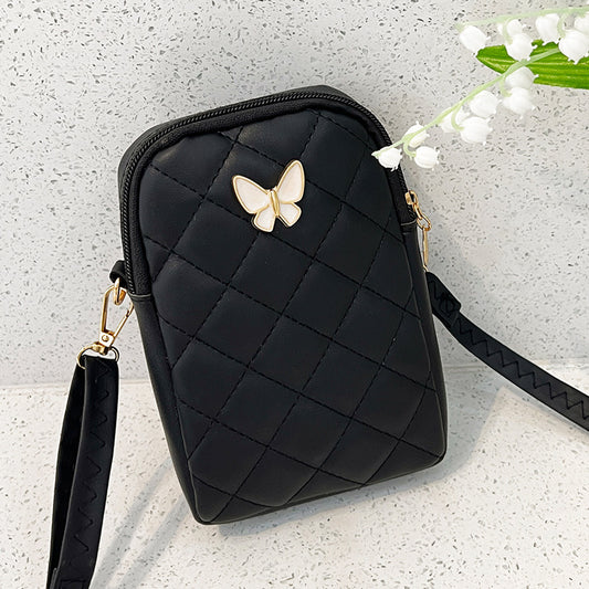 Broderet Sommerfugl Rombe Crossbody Taske