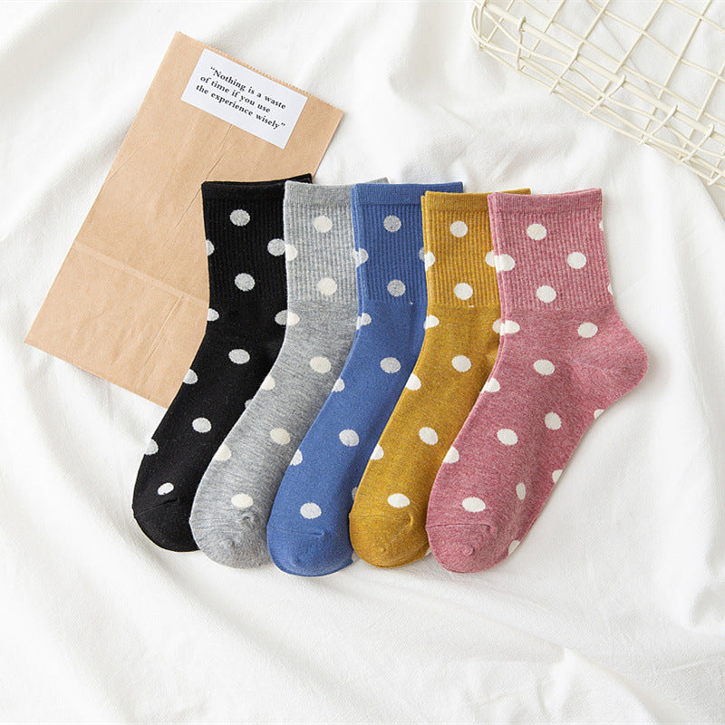 Ladies Cotton Dot Sweet Japanese Socks
