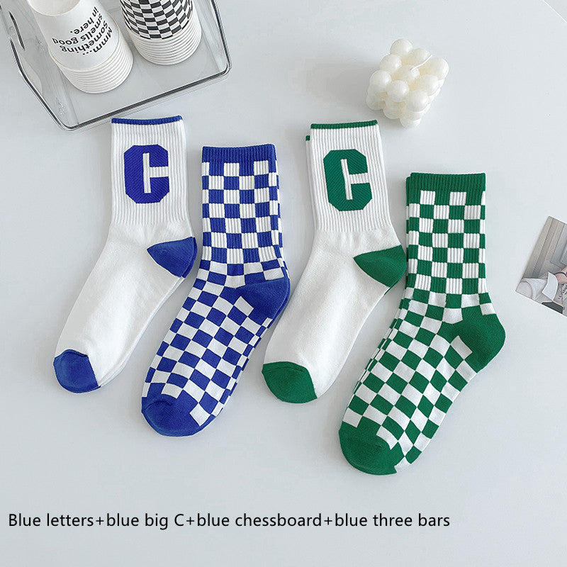 Green Socks Children's Middle Tube Socks Autumn And Winter Pure Cotton