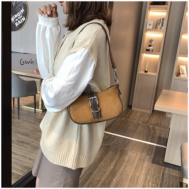 Contrast Small Square Bag Wide Shoulder Strap