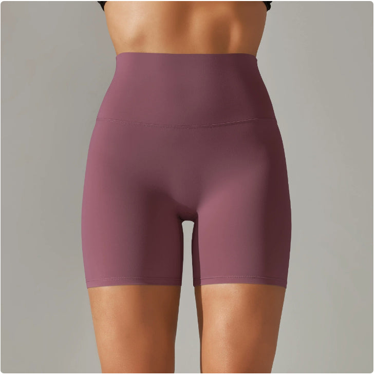 Solid Yoga Shorts With Double Sided Tight Fit