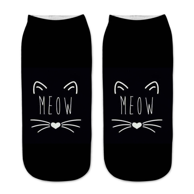 Cute Cat Series 3D Digital Printing Socks Children