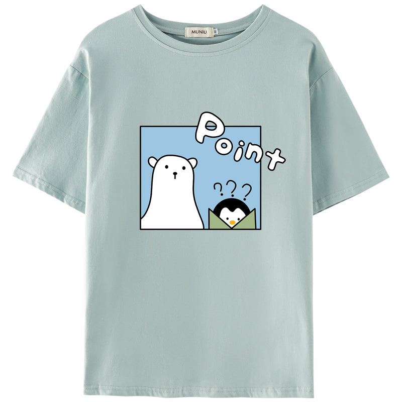 Loose Cotton T-Shirt White Short Sleeve Top