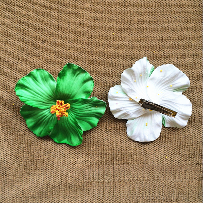 Sweet Seaside Beach Degree Hibiscus Rosa-sinensis Flowers Hairpin Side Clip