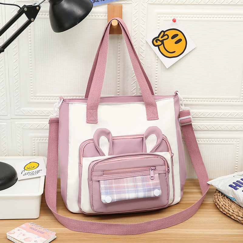 Waterproof Large Capacity Cartoon Handheld Canvas Crossbody Bag