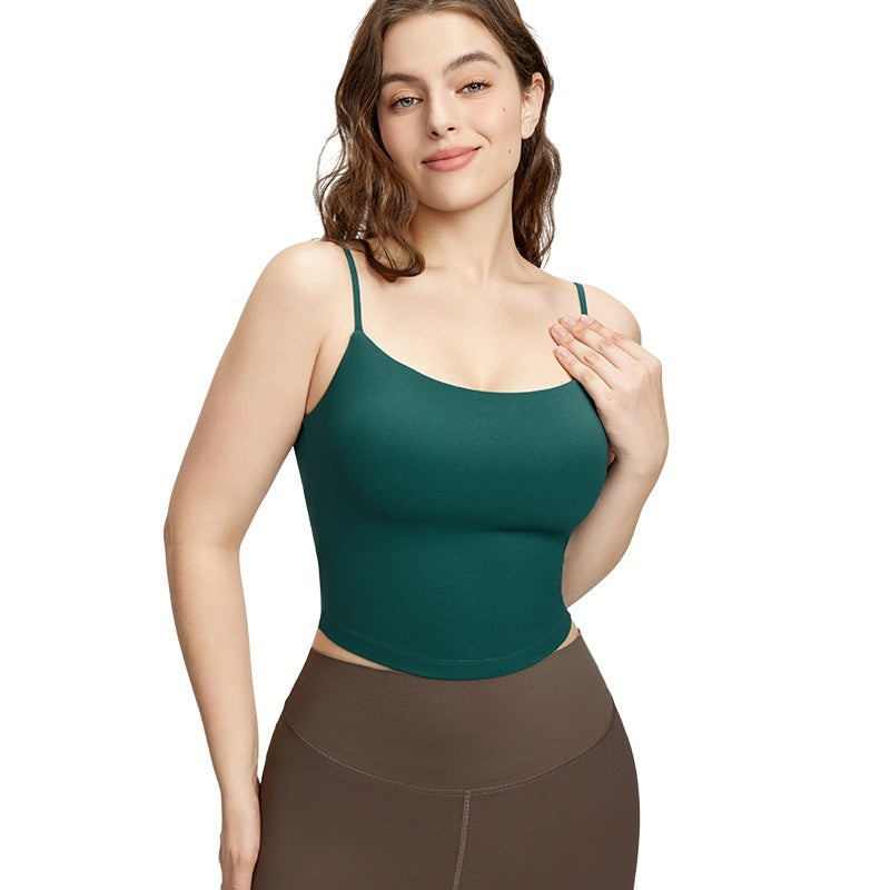 Nude Feel Plus Size Yoga Vest With Chest Pad Fitness