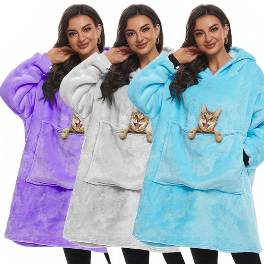 Efterår og vinter hygge tæppe hoodie til kæledyr