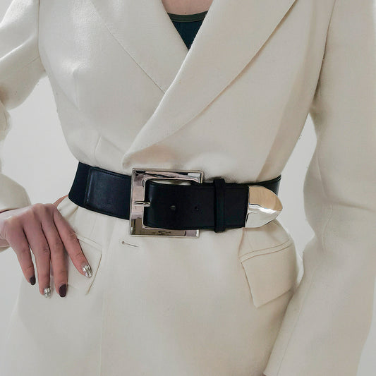 Black Belt Women's Elastic Elastic Needle Buckle Belt Fashion All-match Skirt Shirt Closed Waist Wide Waist Seal