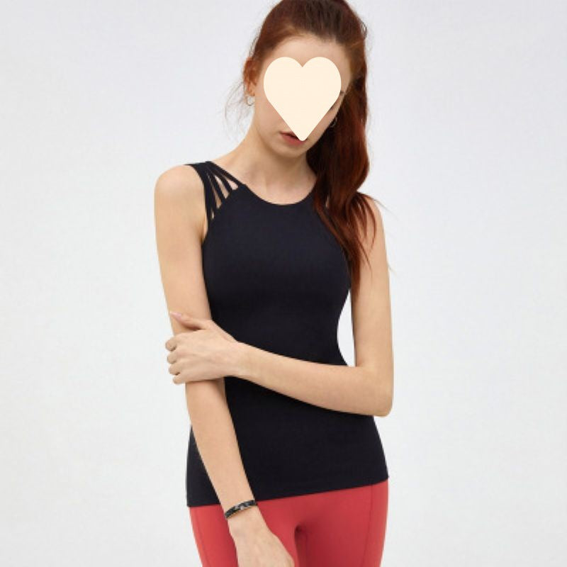 Elastic Slimming Yoga Jacket Vest Women's Sexy Multi-shoulder