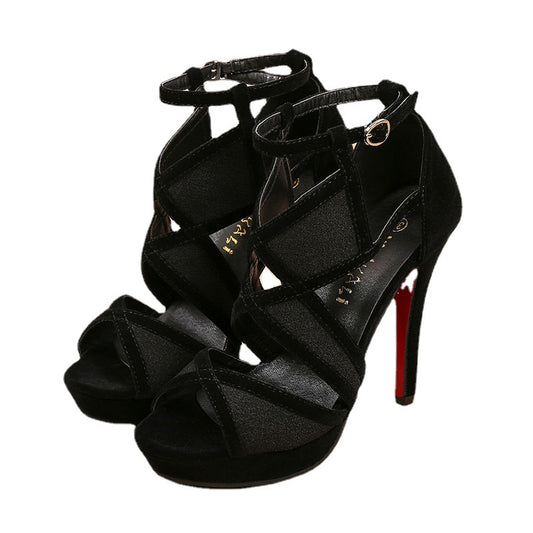 Stiletto Fish Mouth Buckle Korean Fashion High Heels