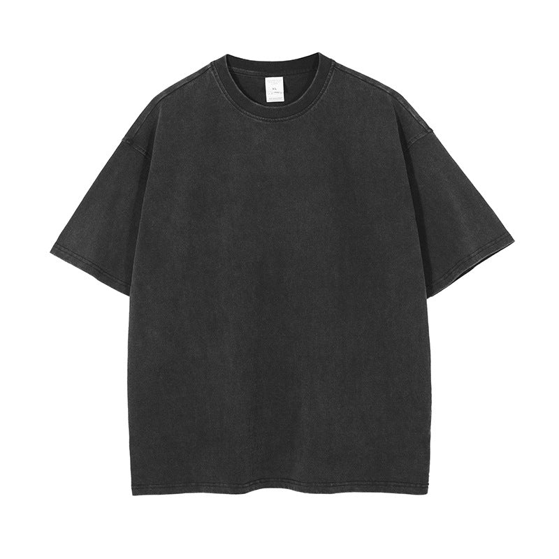 Washed And Worn Dyed Bright White Short Sleeve T-shirt