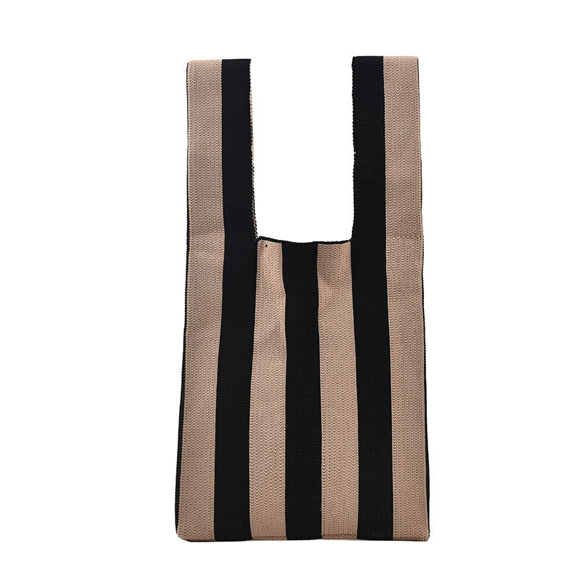Japanese And Korean Knitted Woven Tote Bag Underarm