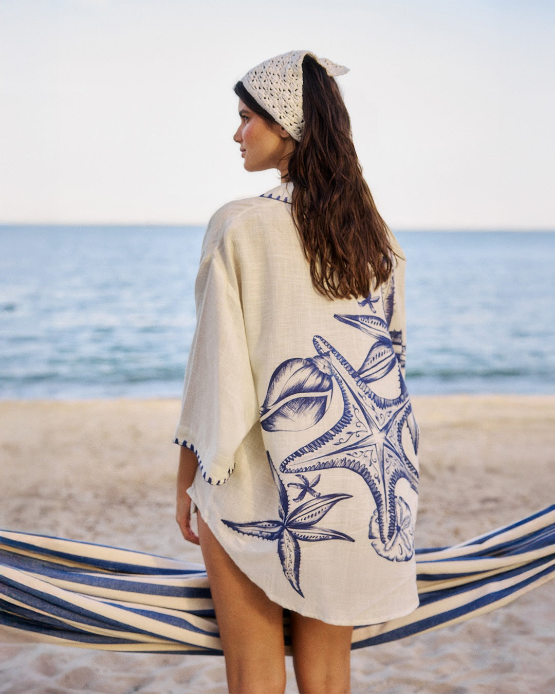 Fashion Linen Leisure All-matching Shirt Cardigan Shorts
